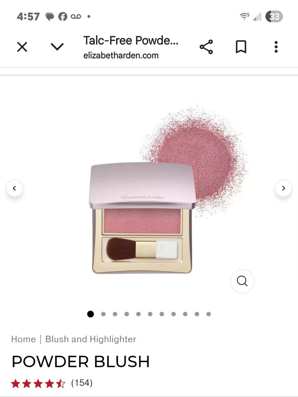 Elizabeth Arden Boxed Beautiful Gold Case Radiance Blush Mirror And Brush - Picture 2 of 9